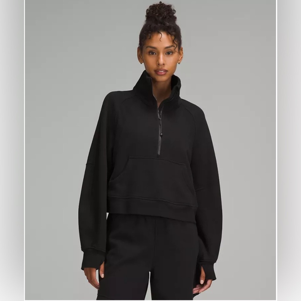 NWT Lululemon Scuba Oversized Funnel BLACK/black - M/L - Quarter-Zip